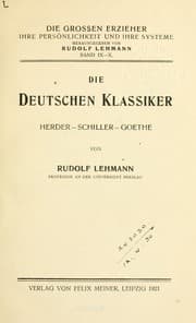 Tapa de Die deutschen Klassiker: Herder, Schiller, Goethe