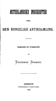 Tapa de Østerlandske indskrifter fra den Kongelige Antiksamling
