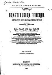 Tapa de Constitución federal con todas sus leyes orgánicas y reglamentarias