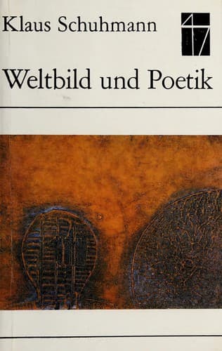 Tapa de Weltbild und Poetik