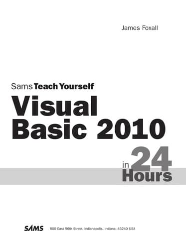 Tapa de Sams teach yourself Visual Basic 2010 in 24 hours complete