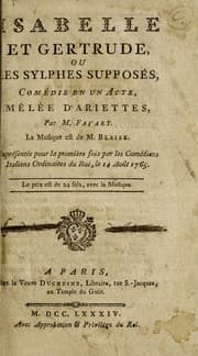 Tapa de Isabelle et Gertrude, ou les sylphes supposes