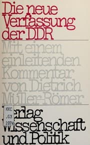Tapa de Die neue Verfassung der DDR