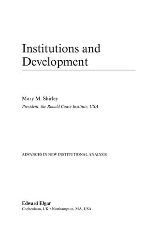 Tapa de Institutions and development