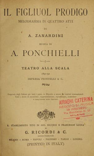 Tapa de Il figliuol prodigo