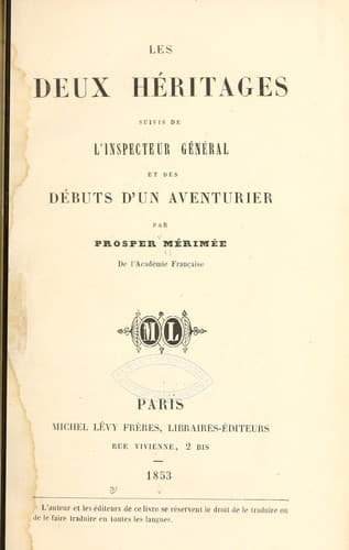 Tapa de Les deux héritages