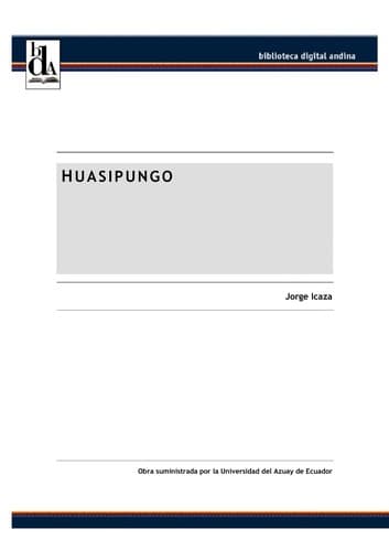 Tapa de Huasipungo