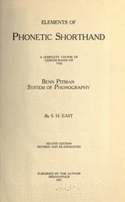 Tapa de Elements of phonetic shorthand