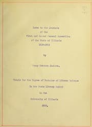 Tapa de Index to the journals of the First and Second General Assemblies of the State of Illinois, 1818-1821