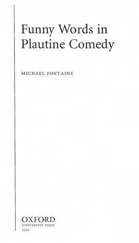 Tapa de Funny words in Plautine comedy