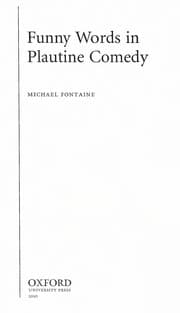 Tapa de Funny words in Plautine comedy