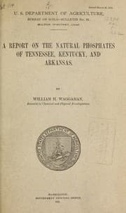 Tapa de A report on the natural phosphates of Tennessee, Kentucky, and Arkansas