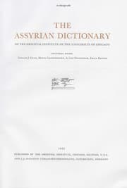 Tapa de Assyrian Dictionary vol. 2B (Assyrian Dictionary of the Oriental Institute of the Univers)