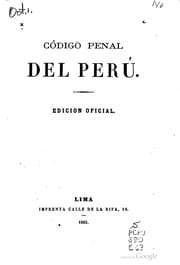 Tapa de Código penal del Perú