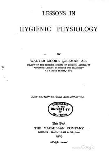 Tapa de Lessons in hygienic physiology