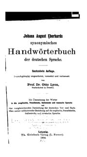 Tapa de Johann August Eberhards Synonymisches Handwörterbuch der deutschen Sprache