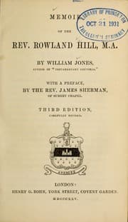 Tapa de Memoir of the Rev. Rowland Hill, M.A.