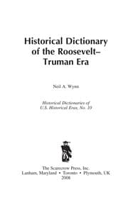 Tapa de Historical dictionary of the Roosevelt-Truman era