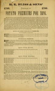 Tapa de B.K. Bliss and Sons' circular of potato premiums for 1876