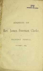 Tapa de Address of Rev. James Freeman Clarke