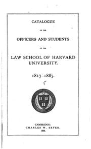 Tapa de Quinquennial Catalogue of the Officers and Students of the Law School of Harvard University