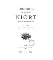 Tapa de Histoire de la ville de Niort, ... jusqu'en 1789