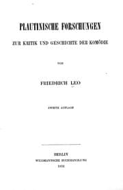 Tapa de Plautinische forschungen zur kritik und geschichte der komödie...