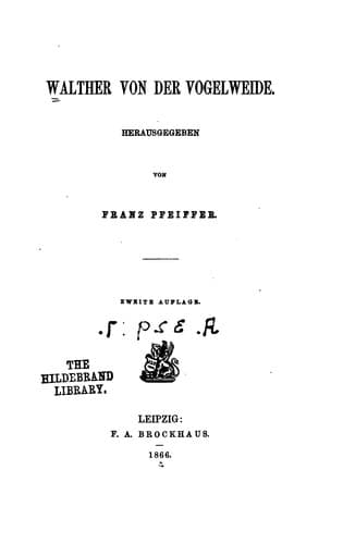 Tapa de Walther von der Vogelweide