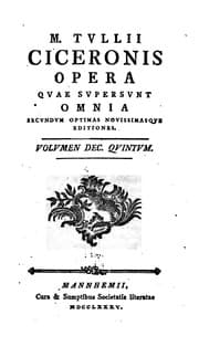 Tapa de M. Tvllii Ciceronis Opera qvae svpersvnt omnia secvndvm optimae novissimasqve editiones ..
