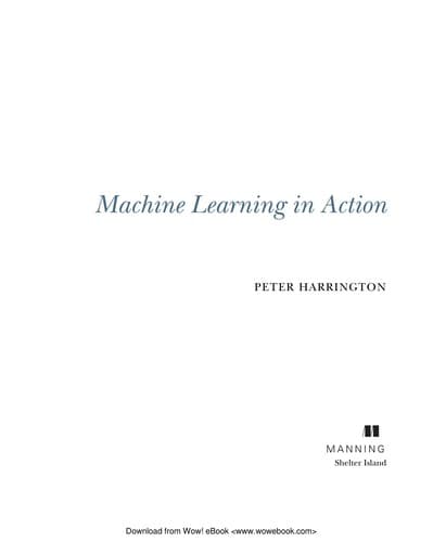 Tapa de Machine learning in action