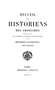 Tapa de Recueil des historiens des Croisades