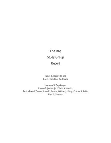 Tapa de The Iraq Study Group report