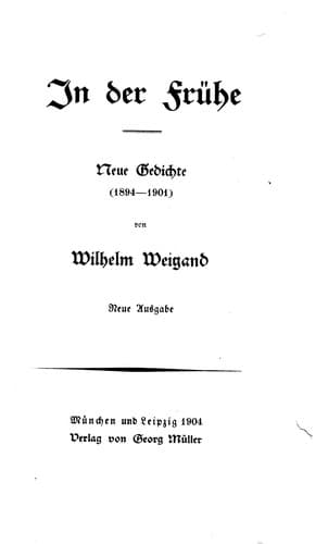Tapa de In der Frühe
