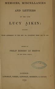 Tapa de Memoirs; miscellanies and letters of the late Lucy Aikin; including those addressed to the Rev. Dr. Channing 1826 to 1842