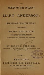 Tapa de The "Queen of the drama!" Mary Anderson: Her life on and off the stage