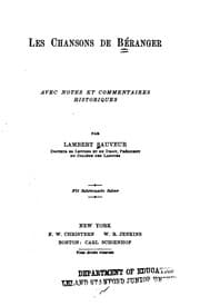 Tapa de Les chansons de Béranger