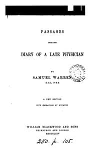 Tapa de Passages from the diary of a late physician (by S. Warner). (Orig. publ. in Blackwood's magazine)