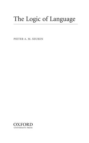 Tapa de The logic of language