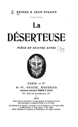 Tapa de La déserteuse