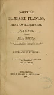 Tapa de Nouvelle grammaire française, sur un plan très-méthodique
