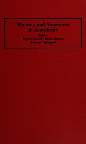 Tapa de Memory and awareness in anesthesia