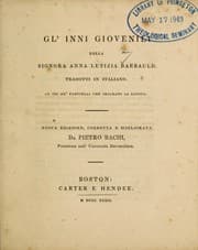 Tapa de Gl'inni giovenili della signora Anna Letizia