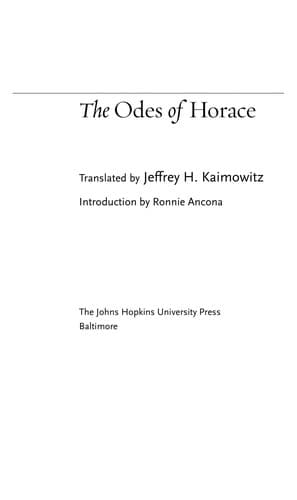 Tapa de The odes of Horace