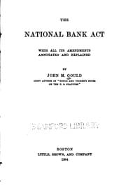 Tapa de The national bank act