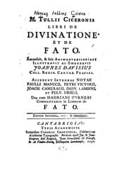 Tapa de M. Tullii Ciceronis libri De divinatione et De fato
