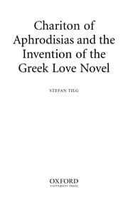 Tapa de Chariton of Aphrodisias and the invention of the Greek love novel