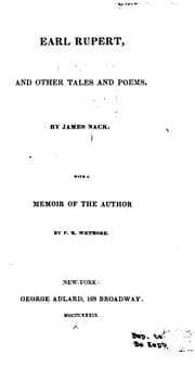 Tapa de Earl Rupert: And Other Tales and Poems