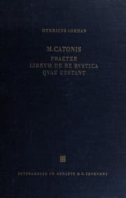 Tapa de M. Catonis praeter librum De re rustica quae exstant