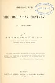 Tapa de Historical notes on the Tractarian Movement