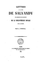 Tapa de Lettres à m.ble comte de Salvandy sur quelques-uns des manuscrits de la Bibliothèque royale de La Haye